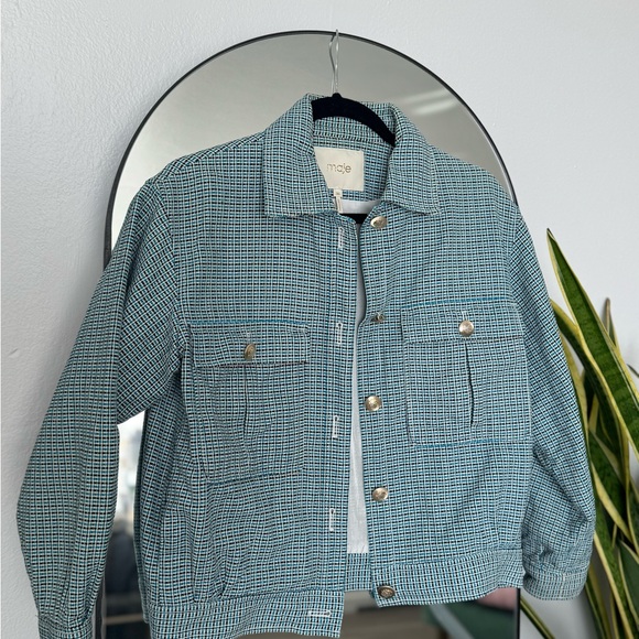 Maje Blue and White Checkered Blazer - Picture 5 of 6